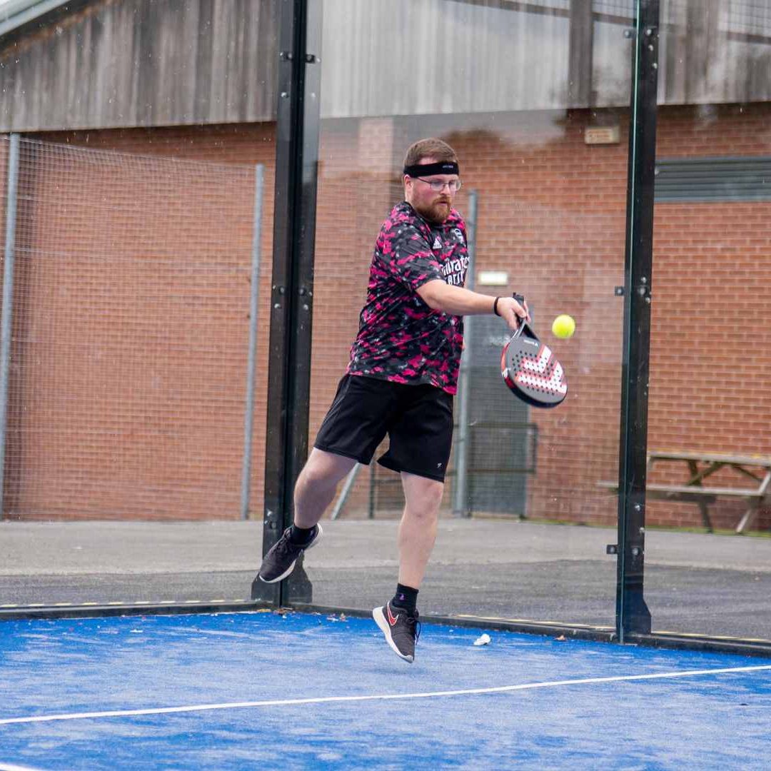 Padel Player Hitting Jump Shot
